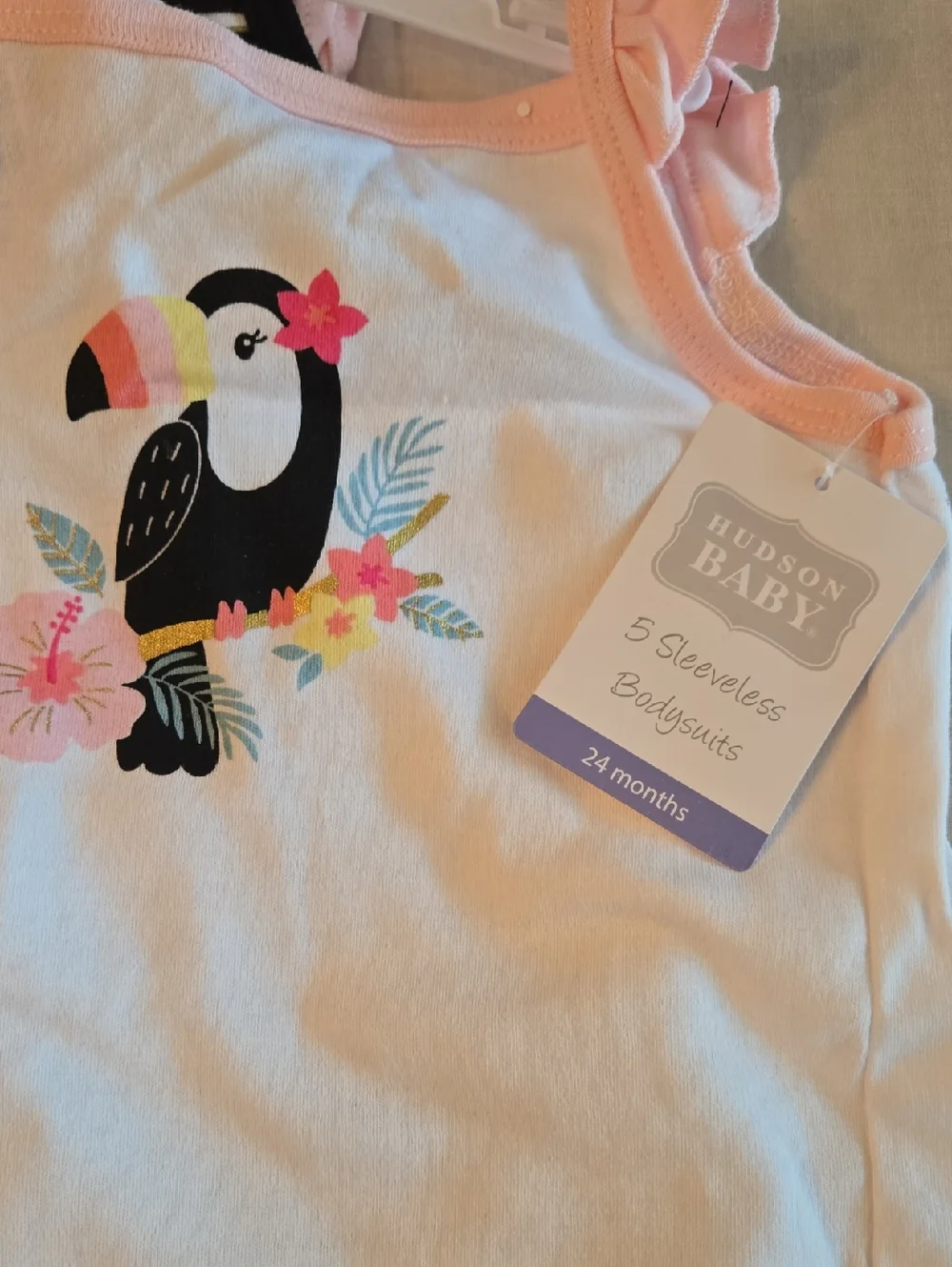 5 PACK - HUDSON BABY SLEEVELESS BODYSUITS - 24 Months